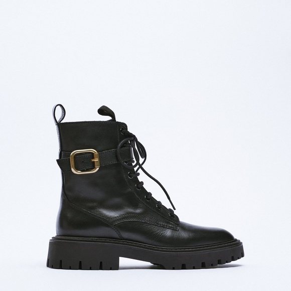 *SOLD* Leather track ankle boots Zara - Picture 3 of 11